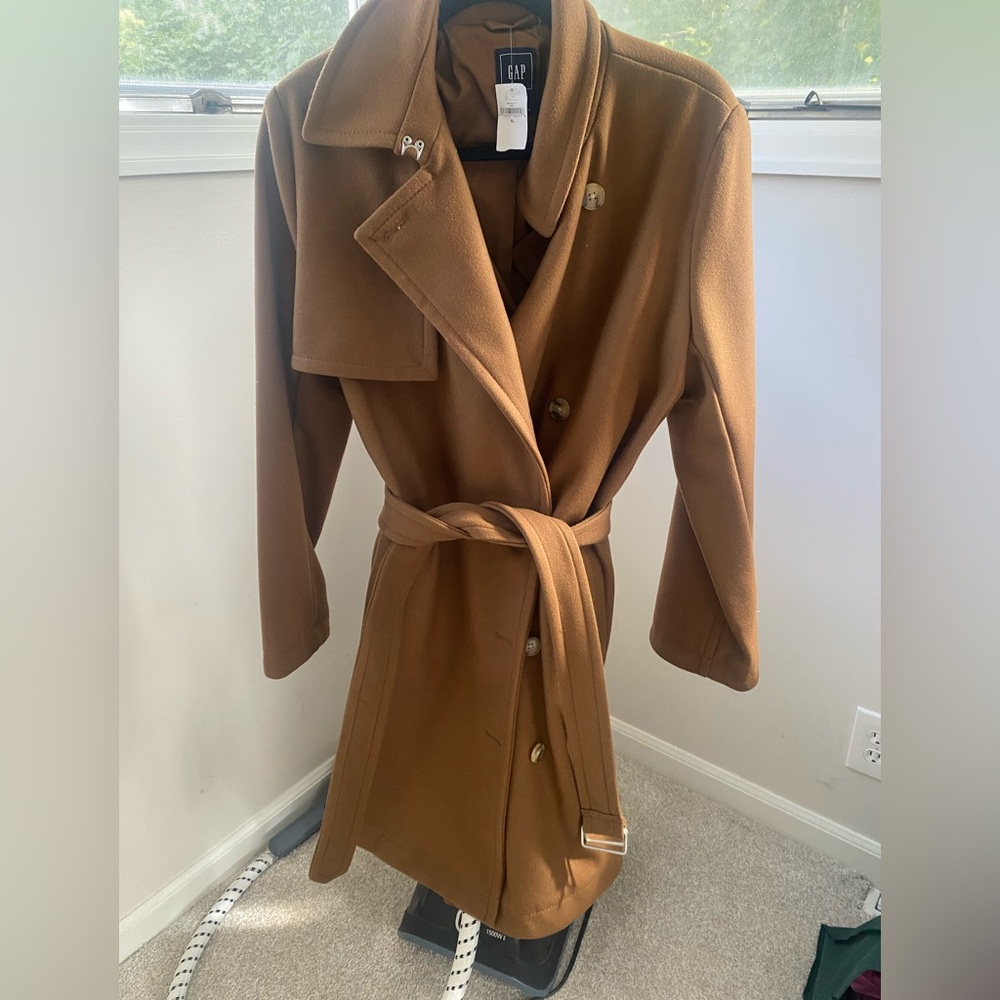 Gap wool long trench coat for